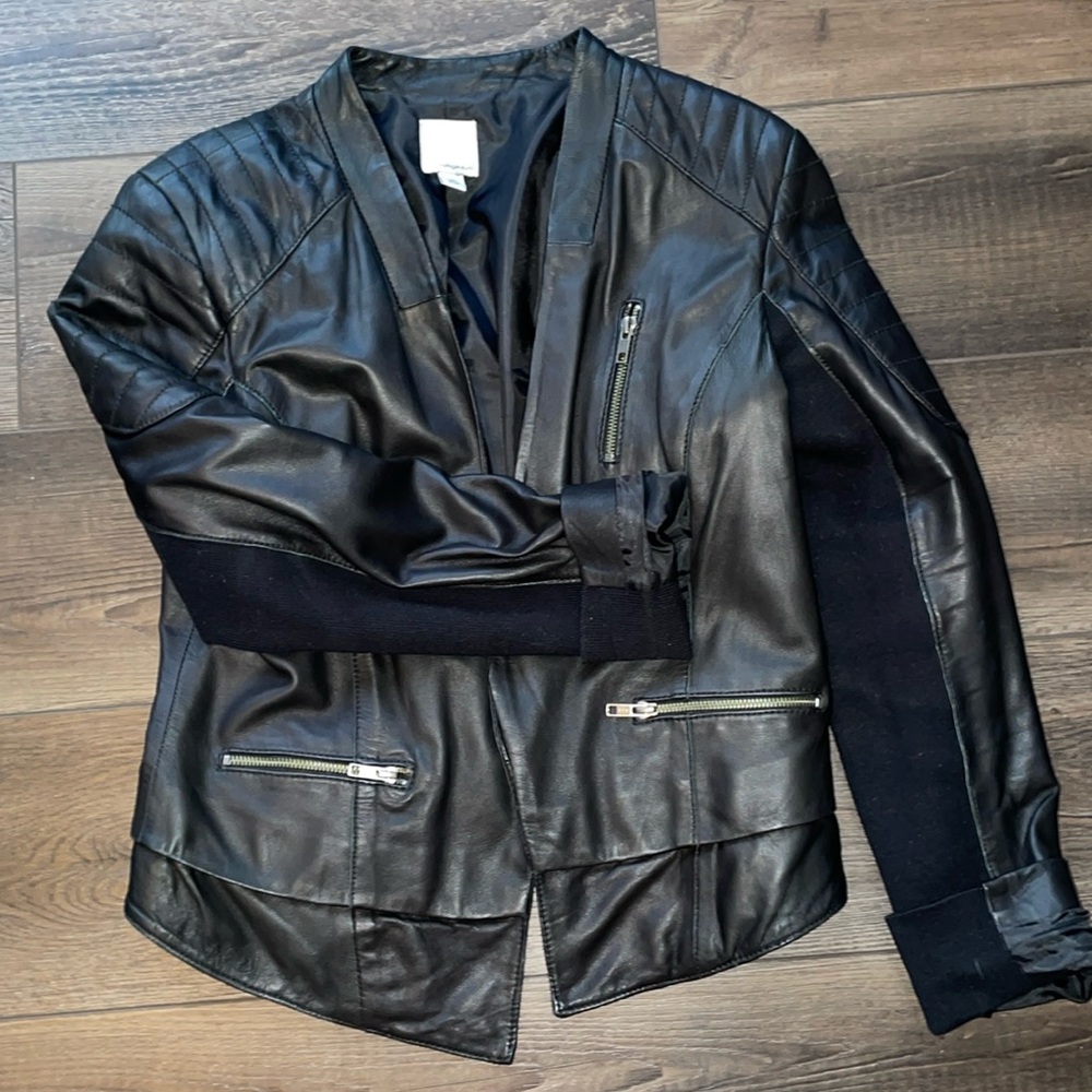 Leather moto jacket